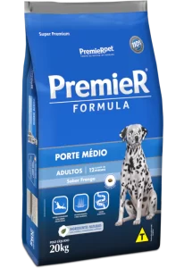 PremieR® Formula Cães Adultos Porte Médio Sabor Frango é o primeiro alimento Super Premium fabricado no Brasil, ele é cientificamente formulado segundo o conceito de Nutrição Ótima, contendo somente ingredientes nobres e selecionados sob rigoroso controle de qualidade, garantindo um alimento muito mais nutritivo e saboroso. Isto significa uma pelagem mais bonita, fezes em menor volume, melhor digestibilidade e mais saúde.